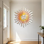 Sun Metal Wall Art Celestial Face Plaque Rustic Iron Decor for Garden Patio Porch Indoor Home Living Room Stylish Hanging Ornament (16 INCH) - Image 5