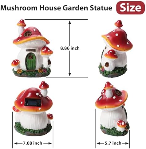 Mushroom House Garden Statue Outdoor, Outdoor Garden Decoration - Image 2