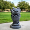 OLOMA Gothic Gargoyle Stone Statue Garden Fantasy Yard Decor Handmade Dragon Cat Sculpture Outdoor Mythical Creature Lawn Patio Porch Fence Post Topper Halloween Ornament Memorial Accent by OLOMA