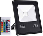 LED RGB Flood Light Stage Lighting, AC 85-265V 50W Outdoor Color Changing Lights with Remote Control, Waterproof IP65 Dimmable Wall Washer Light, Flood Lamp with 16 Colors 4 Modes by XUNATA