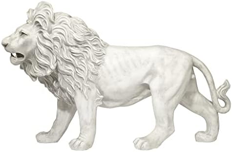 Design Toscano Regal Lion Sentinel of Grisham Manor Outdoor Entryway Garden Statue, Left, 37 Inch Tall, Cast Stone Resin, Antique Stone - Image 3