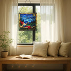 Gnome Stargazing Stained Glass Suncatcher – Square Hanging Window Panel for Home, Garden, Nursery, Halloween, Christmas, Memorial Day – Whimsical Glass Art Gift for Gnome Lovers 38qr0f - Image 7