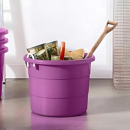 HOMZ Utility Tub, Storage Bucket with Rope Handles, 18 Gal, Purple, 2 Pack - Image 6