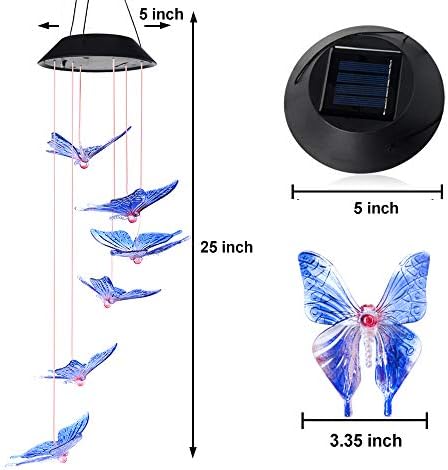 Butterfly Color Changing Solar Wind Chimes Outdoor, for mom, Women,Grandma,Daughter,Aunt,Friend,Wife,Sister.Yard Decor Birthday Gifts,Gardening Gift for Christmas - Image 6