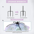 MUMTOP Glass Bird Bath, Peacock Outdoor Birdbaths with Metal Stake Green - Image 6