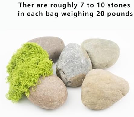 20 LBS Large Natural River Rocks，3-4 Inch Decorative Large River Rocks for Landscaping Aquarium Yard Garden Paving Plant Crafting and Walkways - Image 4