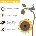 BAYN 57” Bird Houses Stake for Outside, Metal Wild Bird Feeder Birdhouse Stake Pole with Sunflower Design Outdoor Decorations for Patio, Backyard, Garden - Image 5