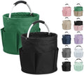 2PCS Collapsible Cleaning Caddy, 17L Tool Bag with 6 Pockets, Green + Black by IHOMAGIC