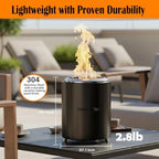 Portable Flame Adjustment Tabletop Fire Pit, VivaGarden Smokeless Table Top Fire Pit, Wood Burning & Pellets Outdoor Camping Stove with Carry Bag, Forks and Mat (9.7x7.1 Inch, Black) - Image 4