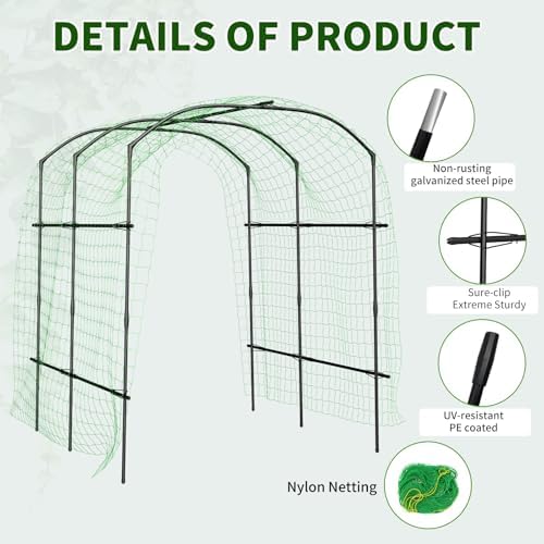 DoCred 87''H x 75''L Garden Arch Trellis, Metal Trellis for Climbing Plants - Image 5