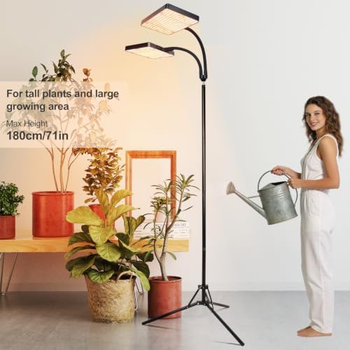 FECiDA 76" Standing Grow Lights for Tall Indoor Plants, Bonsai Tree, 2Head - Image 2