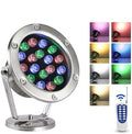 Submersible LED Light - Pool Spotlights, AC 12V Low Voltage RGB Pond Lighting, IP68 Waterproof Stainless Steel Underwater Landscape Light, With Remote Control Color-changing Spotlight(RGB,12W) by Unknown