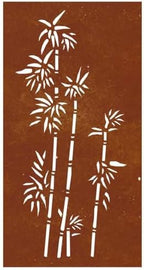 FMPGJLYH Corten Steel Wall Decoration, Bamboo Pattern Metal Garden Art, Weathered Rust Finish Outdoor Privacy Screen for Patio Backyard, 41.3 x 21.7 Inch Rectangular Panel - Image 4