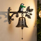 Metal Hanging Dinner Bell Wall Decor, Christmas Welcome Doorbell,Vintage Cast Iron Doorbell for Yard Indoor Outdoor Home Garden Holiday - Image 4