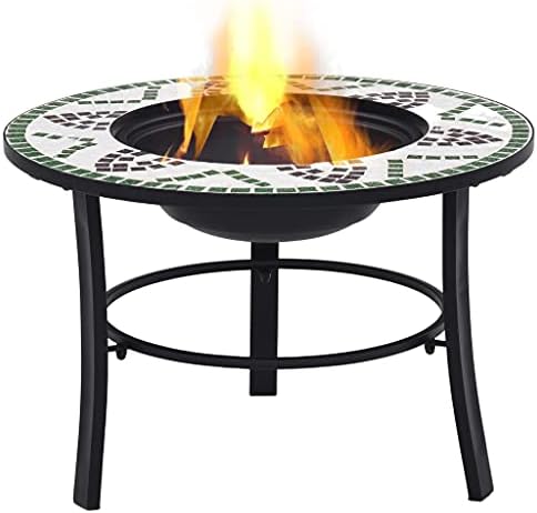 Mosaic Fire Pit Green 26.8 Inch Ceramic by Unknown