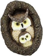 Yosoo Owl Tree Hugger Garden Statue Tree Face Decor Hole Hanger Animal Sculpture with Handmade Resin Mom Baby Owl Design for Outdoor Yard Garden Decoration - Image 2