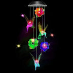 Hummingbird Solar Wind Chimes for Outside - Color Changing LED Outdoor Solar Lights Waterproof Windchimes, Home Garden Patio Yard Porch Decoration (Hummingbird Flower) - Image 2