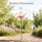Handmade Ceramic Mini Pollinator Watering Station Set – Flower Shaped Bee Water Feeder & Butterfly Bath – Decorative Garden Stakes Outdoor Ornaments for Lawn, Patio, and Potted Plants，4 Pink - Image 2