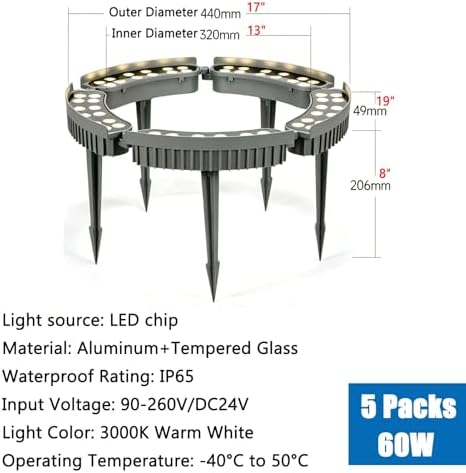 Low Voltage Landscape Uplights, Outdoor Waterproof Tree Ring Lights - Image 2