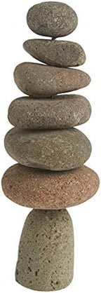 Ancient Graffiti Large 7-Stone Natural River Stone Cairn, 11 inches - Image 2