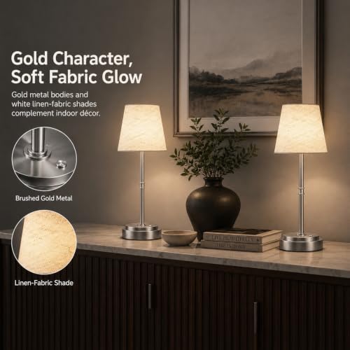 Cordless Table Lamps 2 Pack, Rechargeable Battery Operated Lamps, Silver - Image 3