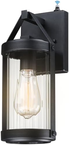 LONEDRUID Dusk Dawn Sensor Outdoor Wall Sconce Black Exterior Porch Lantern by LONEDRUID