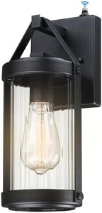 LONEDRUID Dusk Dawn Sensor Outdoor Wall Sconce Black Exterior Porch Lantern by LONEDRUID