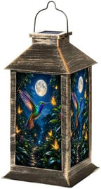 Solar Lantern Hummingbirds Under Moon Tropical Forest Garden Hanging Lantern Waterproof Solar Powered Lighting Outdoor Table Lamp for Patio Yard Memorial Gifts Grave Decorations for Cemetery by Unknown