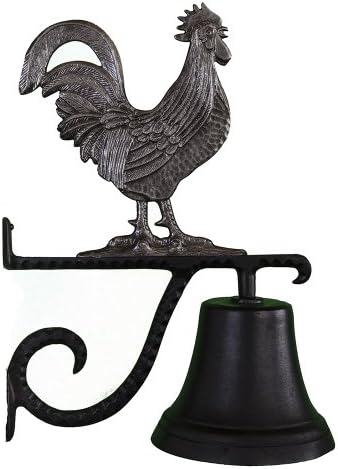 Montague Metal Products 7.75″ Diameter Cast Bell with Ornament, Hanging Bell, Dinner Bell, Heavy Duty Cast Aluminum (Rooster) by MontagueMetalProducts