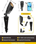 COLOER Solid Brass Landscape Spotlight 6-Pack with 5W LED MR16(101B-Black) - Image 4