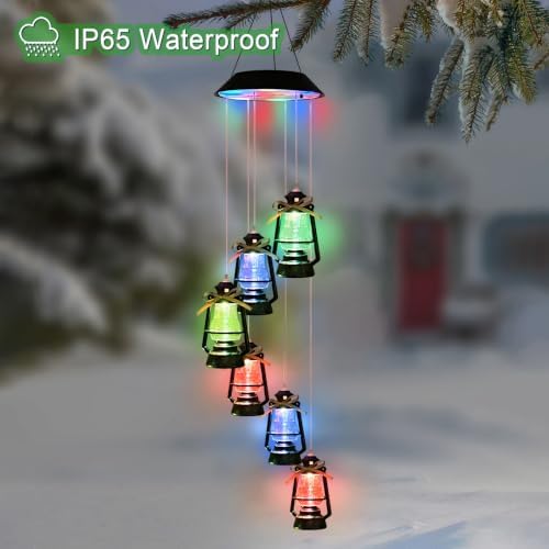 Hanging Solar Lantern Wind Chime for Outside,Christmas Decorations Outdoor - Image 5