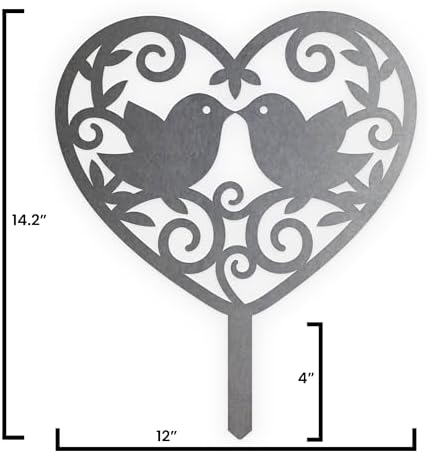 Animal Floral Metal Garden Stake | Raw Metal Patinas Over Time | Yard Art Decor Spring Summer Decorations Flower Bed Plant Stakes Marker (Bird) - Image 3