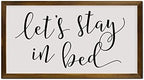Lets Stay in Bed Sign for Above Bed Stay in Bed Wood Sign Bedroom Wall Decor Farmhouse Bedroom Bedroom Wall Art Framed Sign by Arupkeer
