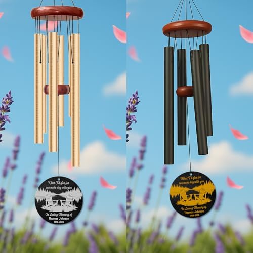 Personalized Memorial Wind Chime – “What I’d Give for One More Day with You” Custom Name & Years – Sympathy Gift for Family, Friends – Memorial Windchimes for Loss of Loved One – Remembrance Décor - Image 2