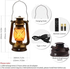 2 Pack Bronze Vintage 4 Modes Rechargeable Lanterns with Remote Control - Image 3
