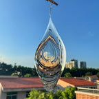 Hanging Wind Spinners,3D Water Droplets Shape Highly Reflective Stainless Steel Outdoor Garden Decor, Decorations to Scare Away Yard Birds 11.4inch 2Pcs - Image 4