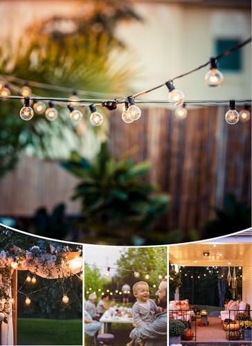 Brightown Outdoor String Lights 55FT Patio Lights with 50 Edison Glass Bulb - Image 2