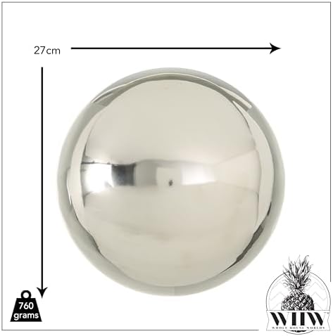 WHW Whole House Worlds Large Crosby Street Stainless Steel Gazing Ball for Homes and Gardens, 10.75 Inches Diameter, Mirror Globe - Image 3