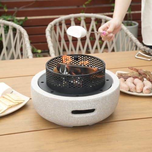 Table Top Firepit Mini Small Safer Burning Wood Pellet Fire Pit (Round) - Image 3
