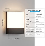 Outdoor Square Led Wall Light,Hardwired,24W 3000K,4-Pack,Black - Image 3