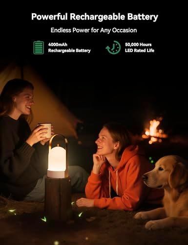 Tubicen Rechargeable Table Lamp Outdoor Portable Lantern IP44 Waterproof - Image 2