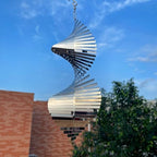Hanging Wind Spinners,3D Spiral Highly Reflective Stainless Steel Metal Wind Spinner Outdoor Garden Decor,Bird Devices Deterrent to Scare Away Yard Birds12in 2Pcs - Image 2