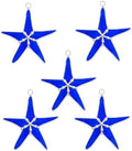 Stained Glass Cobalt Blue Starfish 3in Suncatcher Set of 5, Room Decor by DGEDistribution