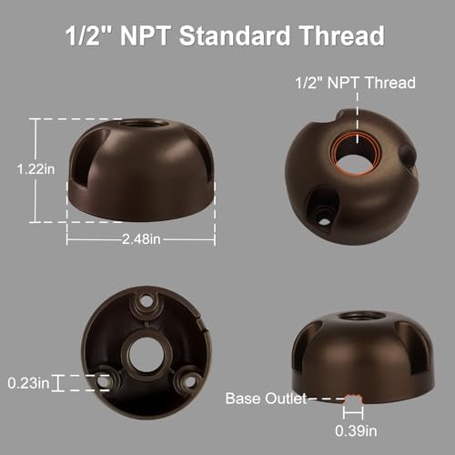 Outdoor Light Mounting Plate with 1/2" NPT for Tree and Wall - Image 6