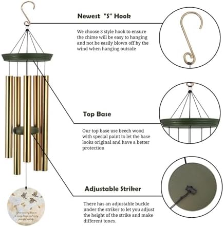 Personalized Wind Chimes Memorial Gifts Keepsake Outside - Image 4