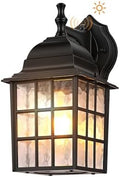 Dawn to Dusk Sensor Outdoor Wall Light Fixtures Waterproof Anti-Rust Exterior Lighting Fixtures Black Outdoor Wall Lantern for Porch Patio Front Door Garage House by Kainozoic