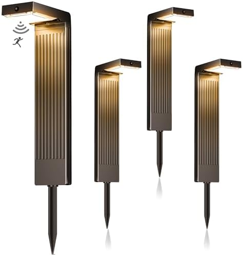 COXSENI Motion Sensor Solar Pathway Lights Outdoor,6 Working Modes,4 Pack by COXSENI