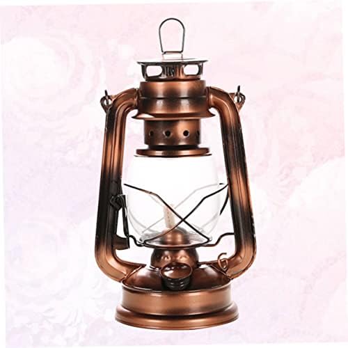 Iron Vintage Lantern Glass Lamp Portable Hanging Kerosene Camping - Image 2