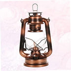 Iron Vintage Lantern Glass Lamp Portable Hanging Kerosene Camping - Image 2