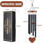 Black Metal Wind Chimes Outdoor Large, Modern Aluminum Deep Tone Tubes, Decorative Hanging Wind Chime for Patio Garden Porch Yard Balcony, Stylish Home Decor - Image 2